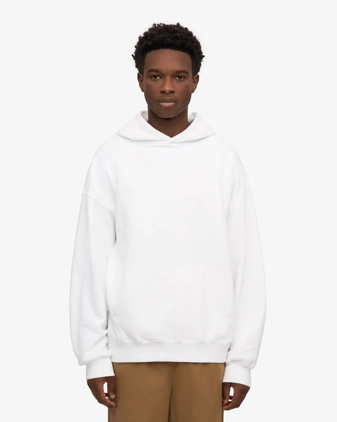 Överdimensionerad hoodie i ekologiskt tyg – optiskt vit