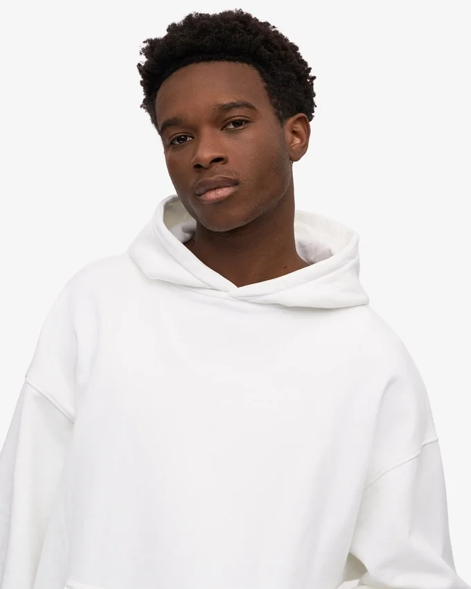 Överdimensionerad hoodie i ekologiskt tyg – optiskt vit