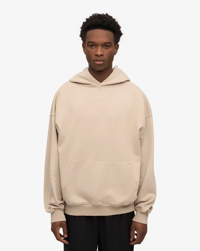 Överdimensionerad hoodie i ekologiskt tyg – Oystergrå