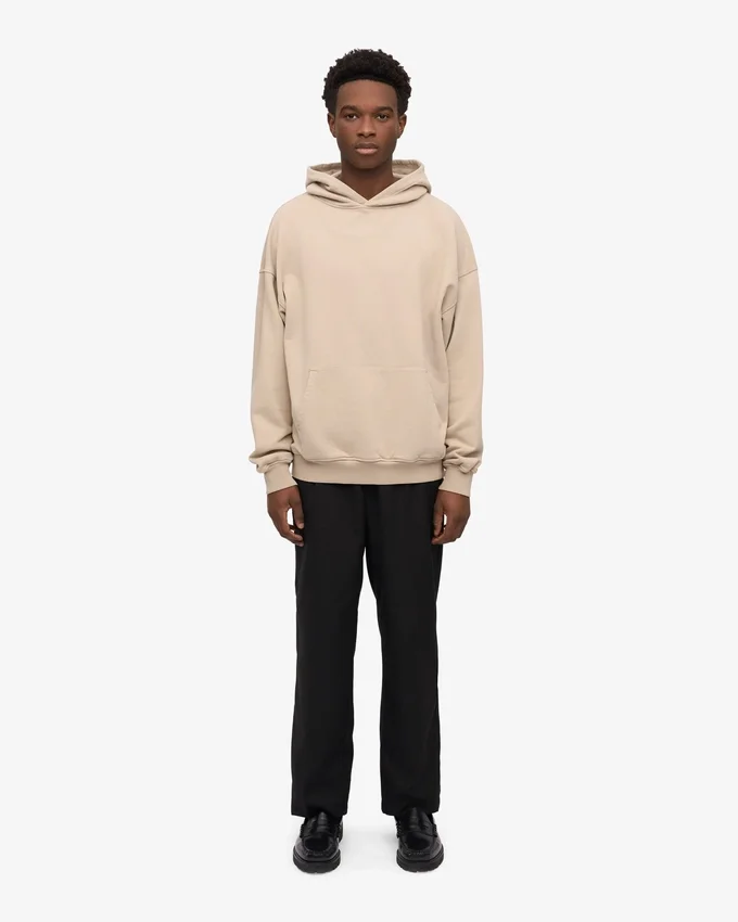 Överdimensionerad hoodie i ekologiskt tyg – Oystergrå