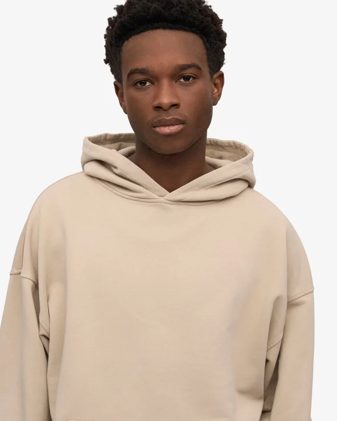 Överdimensionerad hoodie i ekologiskt tyg – Oystergrå