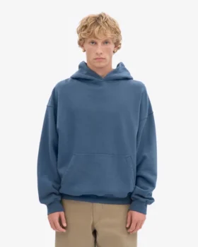 Överdimensionerad hoodie i ekologiskt tyg – petrolblå