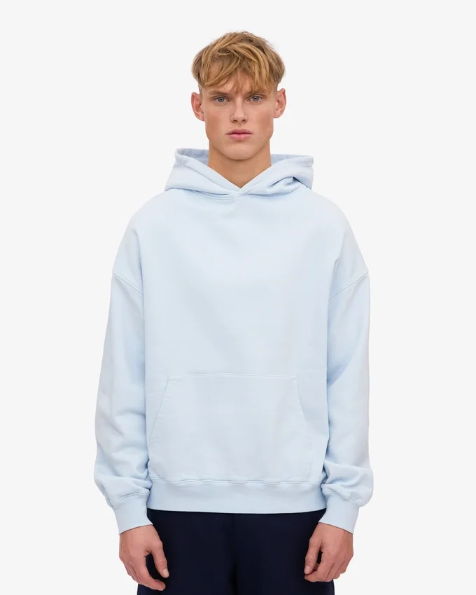 Överdimensionerad hoodie i ekologiskt tyg – polarblå