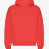 Överdimensionerad hoodie i ekologiskt tyg – röd mandarin