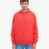 Överdimensionerad hoodie i ekologiskt tyg – röd mandarin