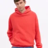 Överdimensionerad hoodie i ekologiskt tyg – röd mandarin