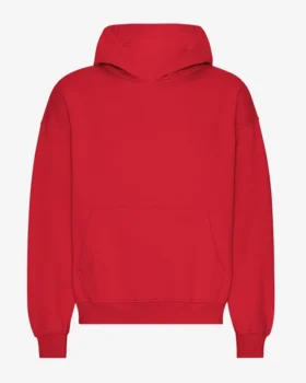 Överdimensionerad hoodie i ekologiskt tyg – scharlakansröd