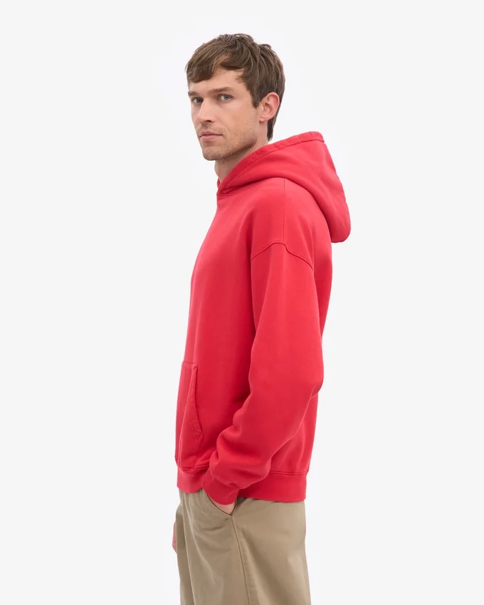 Överdimensionerad hoodie i ekologiskt tyg – scharlakansröd
