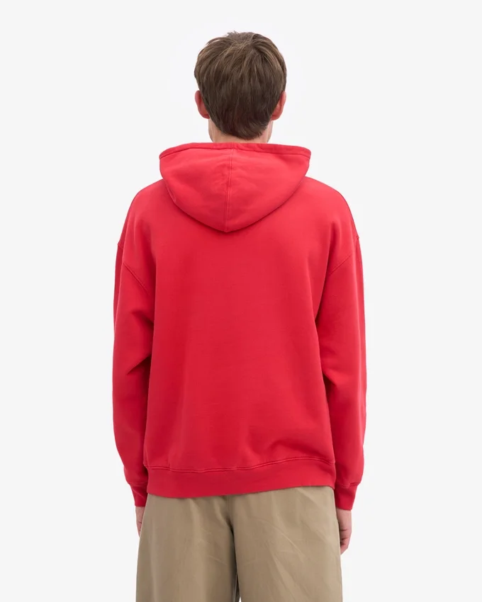 Överdimensionerad hoodie i ekologiskt tyg – scharlakansröd