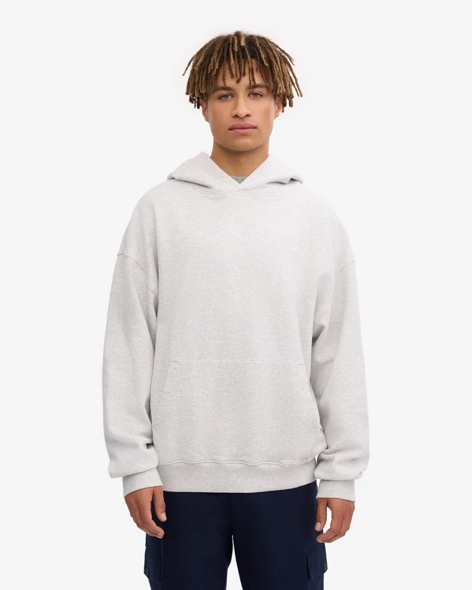 Överdimensionerad hoodie i ekologiskt tyg – snömelange