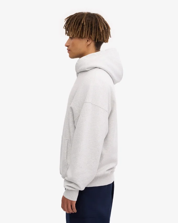Överdimensionerad hoodie i ekologiskt tyg – snömelange