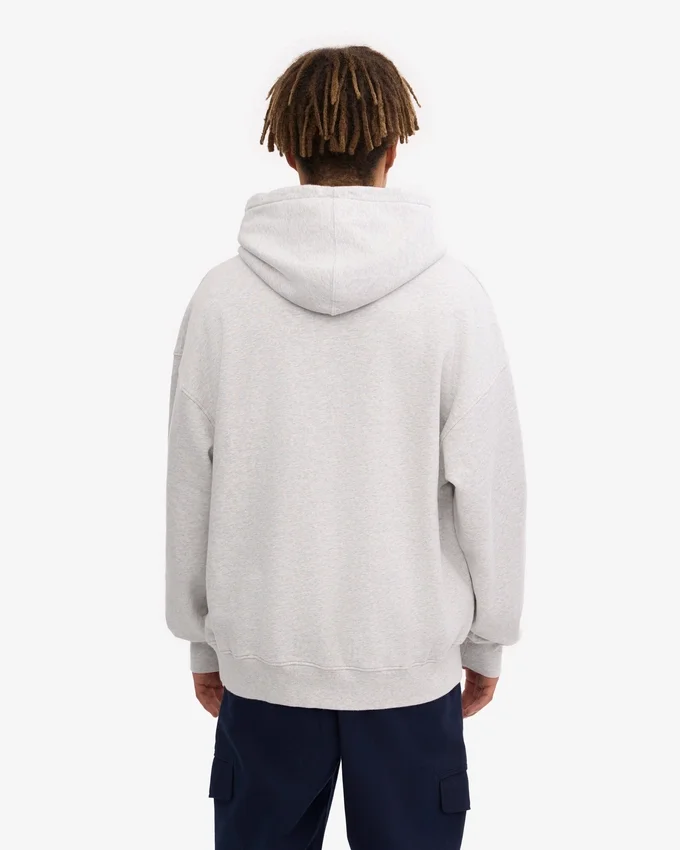 Överdimensionerad hoodie i ekologiskt tyg – snömelange