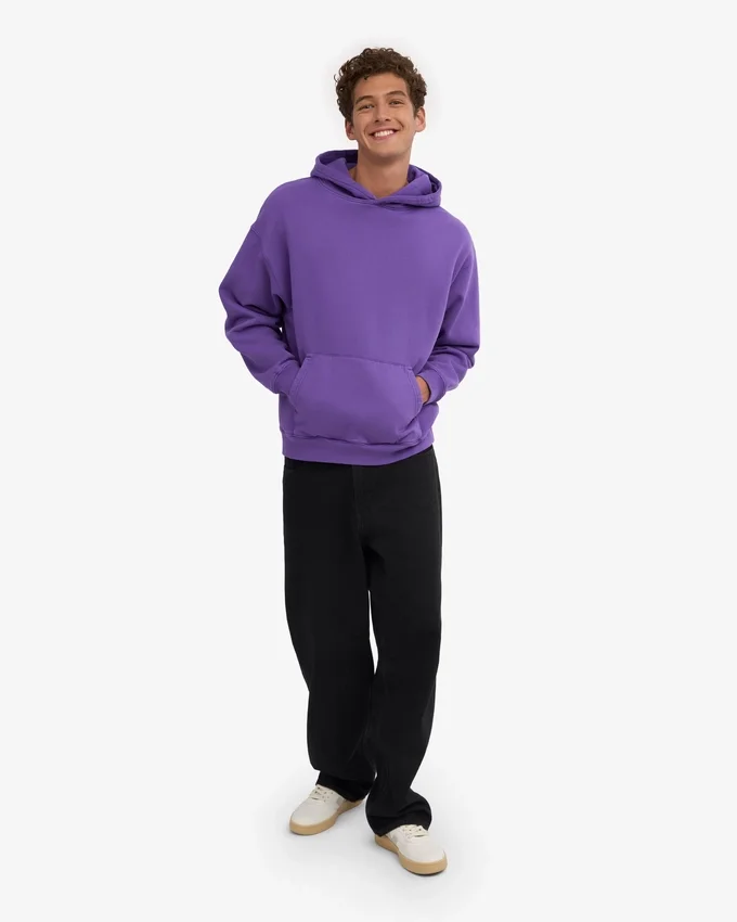 Överdimensionerad hoodie i ekologiskt tyg – ultraviolett
