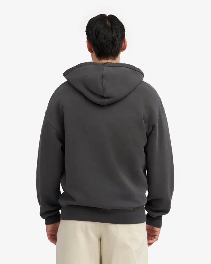 Överdimensionerad hoodie med dragkedja i ekologiskt bomull – lavagrå