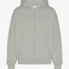 Överdimensionerad hoodie med dragkedja i ekologiskt tyg – stålblå
