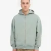 Överdimensionerad hoodie med dragkedja i ekologiskt tyg – stålblå