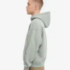 Överdimensionerad hoodie med dragkedja i ekologiskt tyg – stålblå