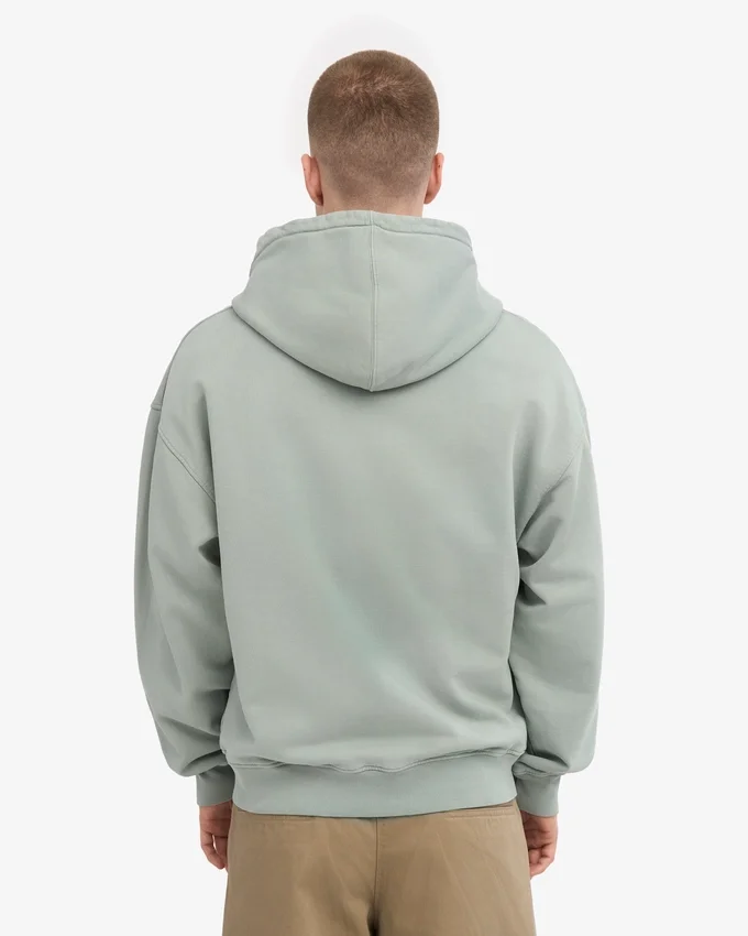 Överdimensionerad hoodie med dragkedja i ekologiskt tyg – stålblå