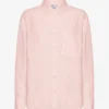 Överdimensionerad linne-skjorta – blekt rosa