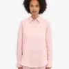 Överdimensionerad linne-skjorta – blekt rosa