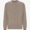 Överdimensionerad långärmad T-shirt i ekologisk bomull – blekt khaki