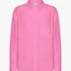 Överdimensionerad skjorta i linne – Bubblegum Pink