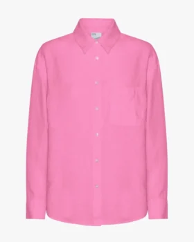 Överdimensionerad skjorta i linne – Bubblegum Pink