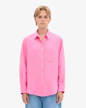 Överdimensionerad skjorta i linne – Bubblegum Pink