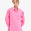 Överdimensionerad skjorta i linne – Bubblegum Pink