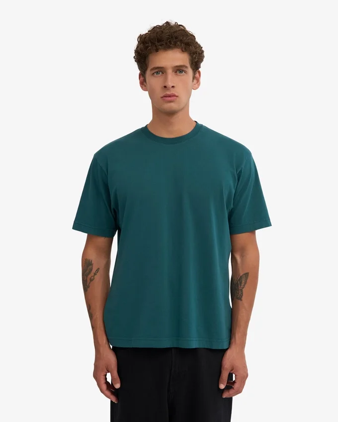 Överdimensionerad T-shirt i ekologisk bomull – havsgrön