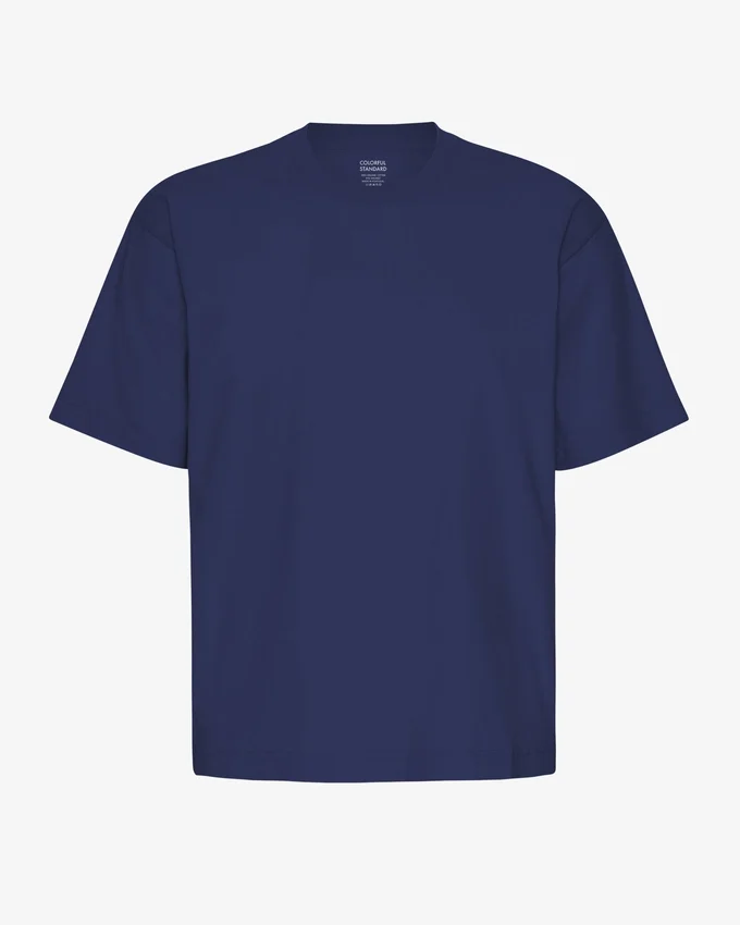 Överdimensionerad T-shirt i ekologisk bomull – marinblå