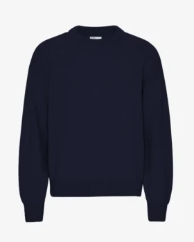 Överdimensionerad T-shirt i merinoull – marinblå