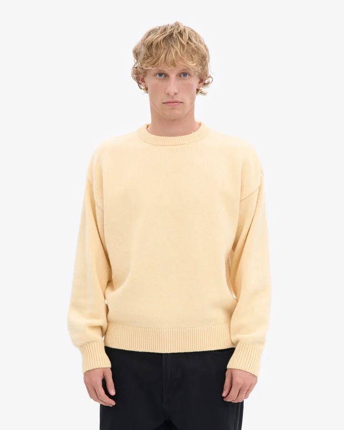 Överdimensionerad tröja i merinoull – Soft Yellow