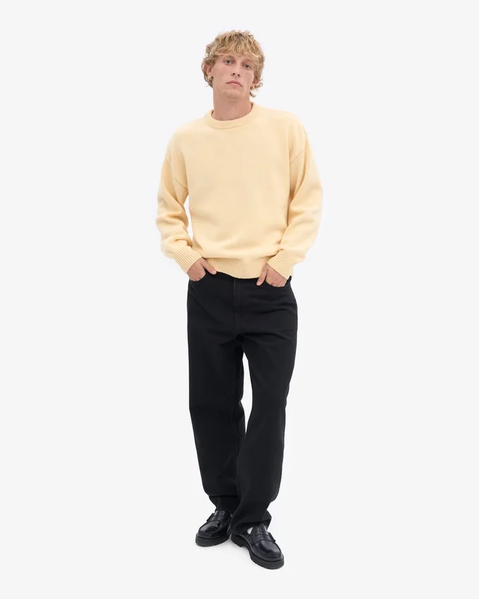 Överdimensionerad tröja i merinoull – Soft Yellow