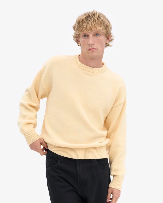 Överdimensionerad tröja i merinoull – Soft Yellow